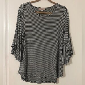 Philosophy Black and White Striped Blouse (N113)